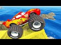Jump Test Challenge Monster Mc Queen Truck Mack Truck Fire Truck
