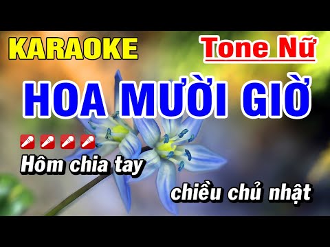 Karaoke Hoa Mười Giờ Tone Nữ Nhạc Sống Dể Hát | Hoài Phong Organ