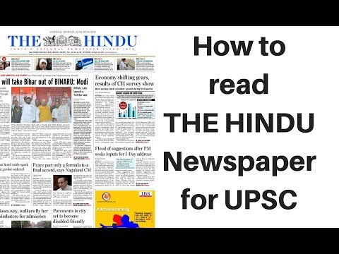 How to read The Hindu newspaper for UPSC 2019 - Explained by Dr Gaurav ...