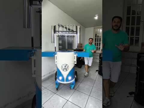 Carrinho para negócios inspirado na Kombi Corujinha para venda de bebidas e drinks #empreendedor