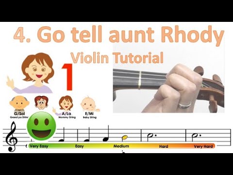 Go tell aunt Rhody | Suzuki Violin book 1 | Notes & finger pattern tutorial on violin | HTP TV