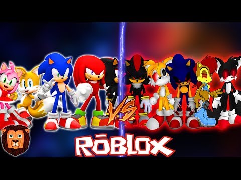Team Sonic Vs Team Sonic Exe In Roblox Battaglia Epico Di Personaggi In Roblox Leon Picaron Billon - knucklesexe roblox