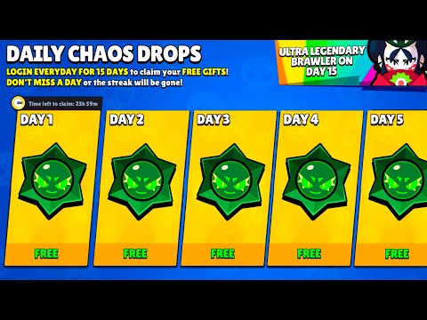 DAILY CHAOS DROP FREE GIFTS!!!🎁🎁🎁 - Brawl Stars rewards