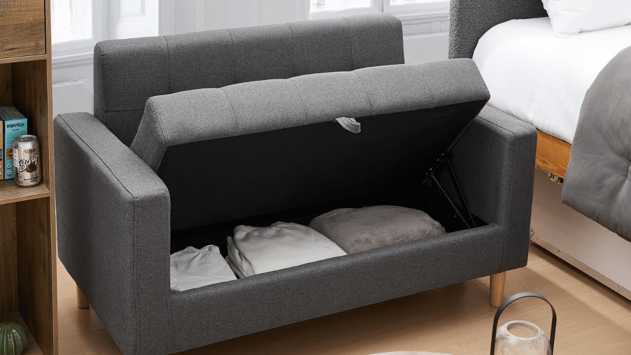 The College Couch by Dorm Haul - Boucle Dark Gray