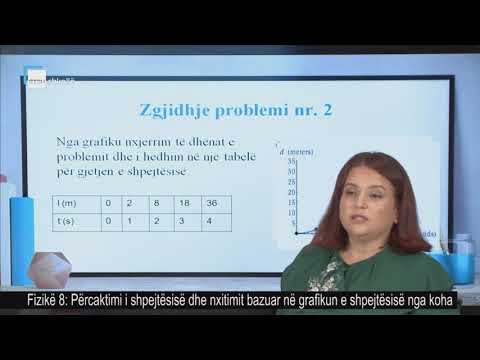 Fizikë 8 - Përcaktimi i shpejtësisë dhe nxitimit bazuar në grafikun e shpejtësisë nga koha