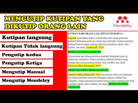 Cara Mengutip Kutipan Dari Orang Lain Dengan Mendeley Secara Langsung Dan Tidak Langsung