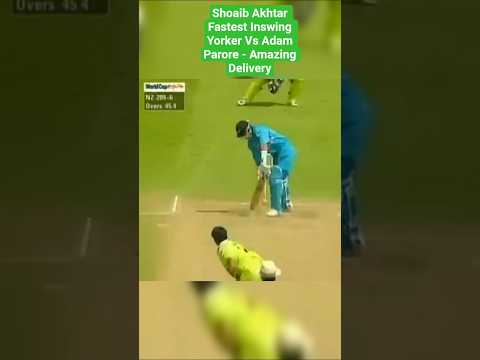Shoaib Akhtar Fastest Inswing Yorker Vs Adam Parore - Amazing Delivery