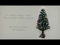 4 Pre Lit Potted Fiber Optic Artificial Christmas Tree Multicolor LED Lights Northlight J65057