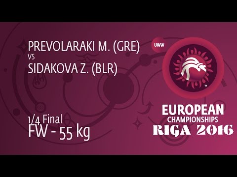 1/4 FW - 55 kg: Z. SIDAKOVA (BLR) df. M. PREVOLARAKI (GRE), 2-1