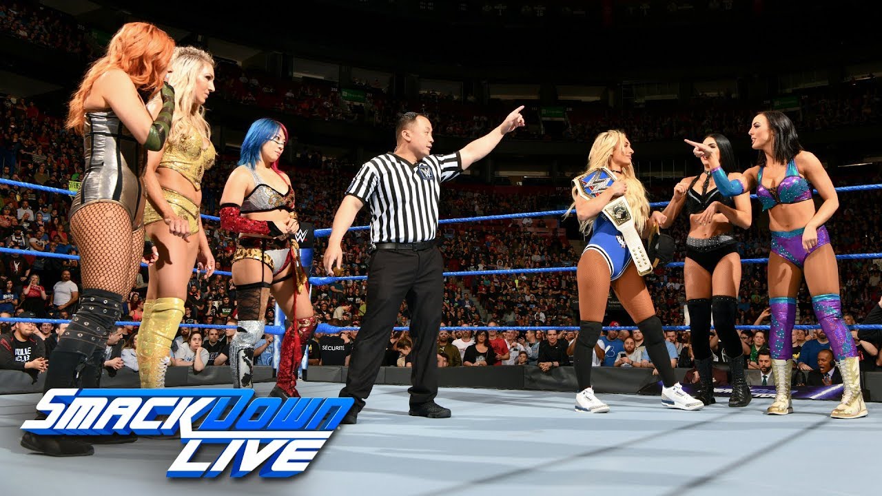 Charlotte Flair, Asuka & Becky Lynch vs. Carmella & The IIconics: SmackDown LIVE, May 1, 2018
