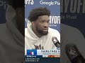 Joel Embiid speaks on James Harden's BIG performance in Game 4 #shorts