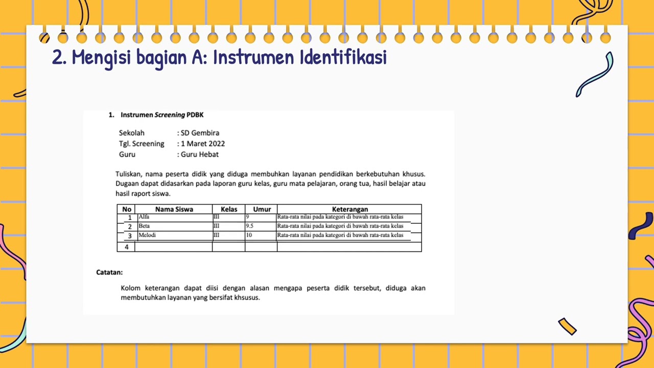 Instrumen Identifikasi PDBK