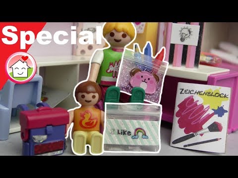 Playmobil deutsch - Pimp my PLAYMOBIL - Schulsachen Spezial von Familie Hauser - DIY für Kinder