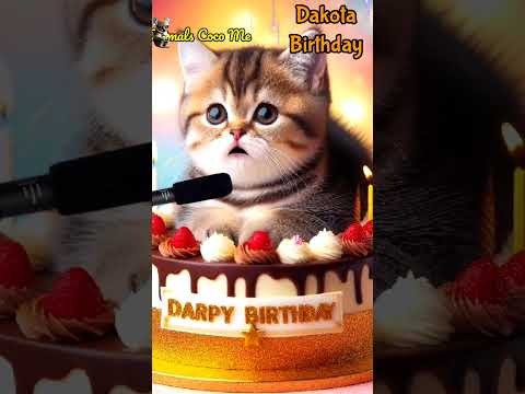 HAPPY BIRTHDAY DAKOTA | HAPPY BIRTHDAY SONG WITH NAMES | Adorable Cute Cat 😺  #happybirthday #cat
