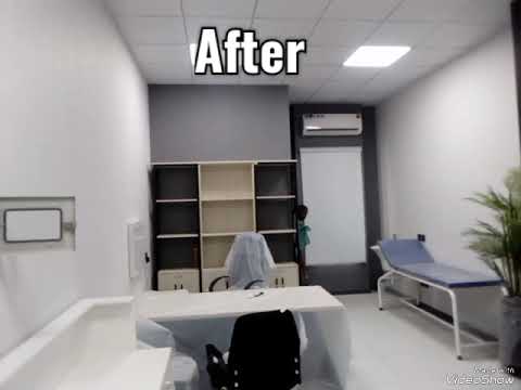 Clinic decoration with wiring before and after video...