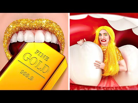 RICH STUDENT VS POOR STUDENT || Eating only cheap food on 123 GO! GOLD