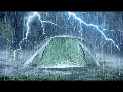 [Try Listening for 3 Minutes] Fall Asleep Fast | Thunderstorm, Heavy Rain on Tent & Intense Thunder