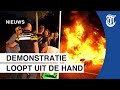 Beelden: protest tegen komt Afghanen escaleert