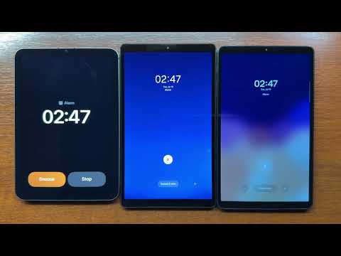 iPad Mini 6 2021 vs Samsung Tab A9 LTE vs Samsung Tab A7 Lite LTE 2021 Alarm Clock Alert