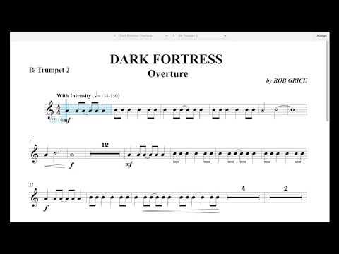 Dark Fortress Overture (Rob Grice) Trumpet 2 Play Along