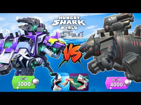BIG MECHA SHARKJIRA VS ENEMY MECHA SHARKJIRA (KAIJU BATTLE) EXTINCTION MODE HUNGRY SHARK WORLD GAME