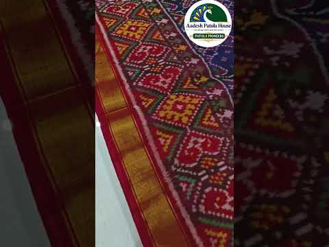 Red Selari Border Blue Manekchowk Motifs Single Ikat Patola