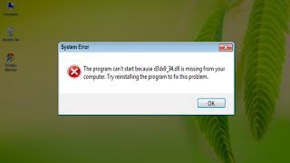 How to Fix D3DX9_34.dll Missing Error.