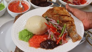 Make Lunch With Me. Banku, Fried Red Snapper, Pepper.