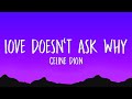 Celine Dion - Love Doesn't Ask Why (Lyrics)