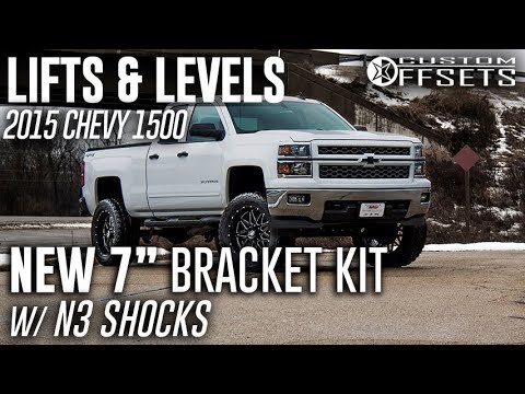 Lifts & Levels: NEW 7" Rough Country Bracket Kit with N3 Shocks '14+ GM 1500