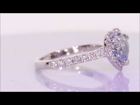 2.56 ctw Lab Grown Diamond Engagement Ring - Heart Shape Fancy Blue SI2-SI3 | BigDiamondsUSA