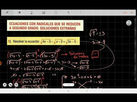 Ecuaciones con radicales y soluciones extrañas 2