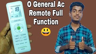 How to use O General Ac remote settings | O General AC remote control function | O General AC remote