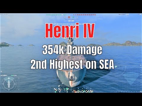 Henri IV T10 French Cruiser | 354k Damage Second Highest on SEA | World of Warships
