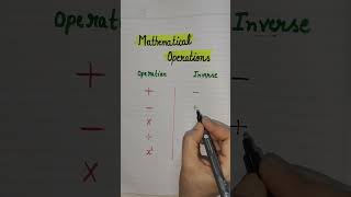 Mathematical Operations #inverse #mathstricks #maths #fammathszone