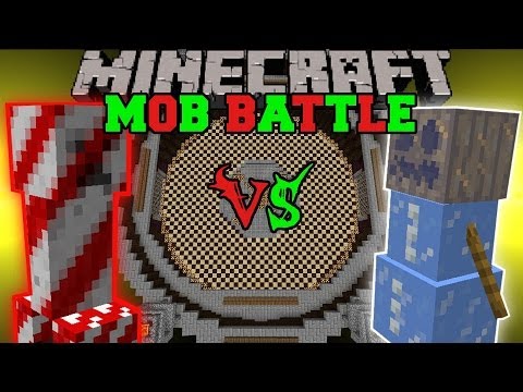 CANDY CREEPER VS ICE GOLEM - Minecraft Mob Battles - Christmas Battle Mods