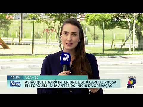 Avião que ligará interior de SC à Capital pousa em Forquilhinha