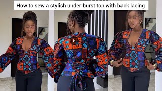 DIY : How to sew an underburst blouse with back lacing #underbustcorset 