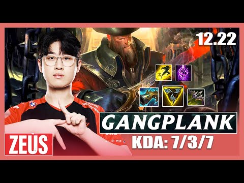 T1 Zeus Plays Gangplank vs Fiora | Patch 12.22 | LoL Pro Replays