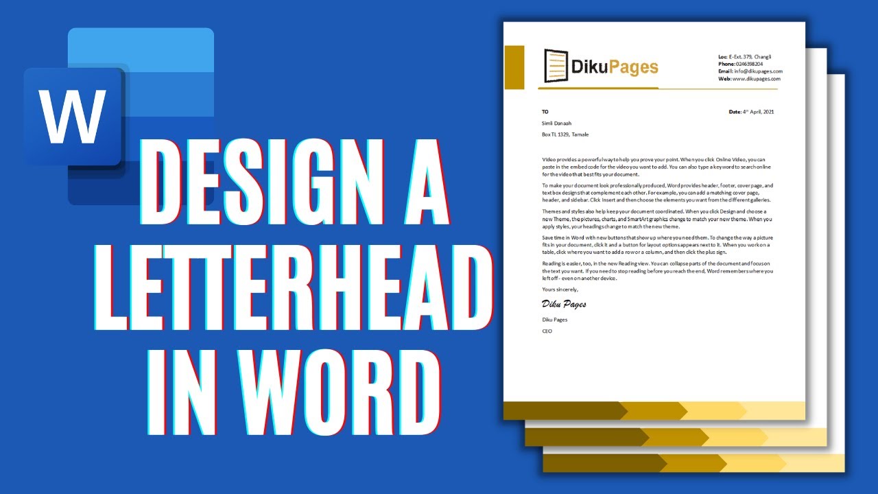 How to Create a Business Letterhead in Word | Letterhead Template Design