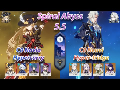 C0 Navia Hypercarry & C0 Neuvillette Hyper-fridge | Spiral Abyss 5.5 [GENSHIN IMPACT]