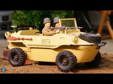 RC Car VW Type 166 Schwimmwagen 1/6 - Military Amphibious Vehicle Show !!!