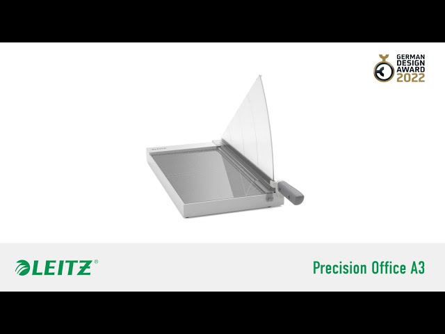 Leitz Precision Office A3 Máquina de Corte de Papel - Recorta até 15 Folhas - Formato A3 - Corte de Aço Rectificado de Precisão 90220000 - vídeo 1