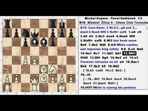 1.1. Michal Kopera - Pavol Sedláček 1/2 - 1/2