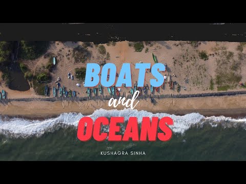 Boats and Ocean - Pondicherry (4K Aerial video by Kushagra Sinha)