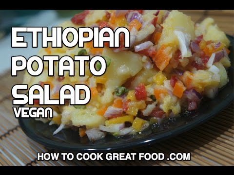 አማርኛ Ethiopian Potato Salad Recipe - Dinich Salata Amharic Vegan Food