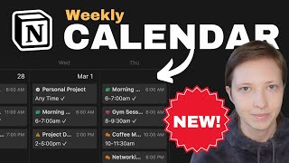  - New! Notion Feature: Weekly Calendar for Task Planning! (Free Template)