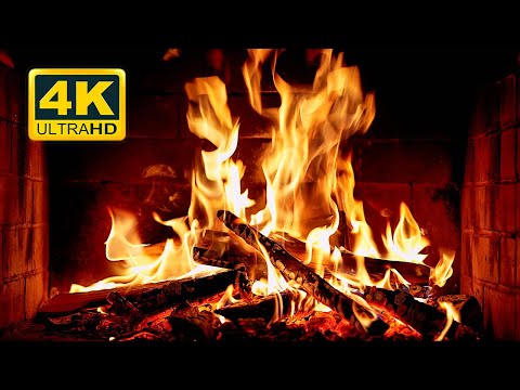 🔥 FIREPLACE 4K (12 HOURS). Cozy Fireplace with Crackling Fire Sounds. Fireplace 4K UHD 60FPS