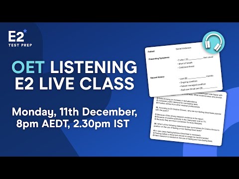 OET Live Class - OET Listening - Sample Questions & Answers!