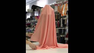 8058-37 Искусственный креп-шёлк цвет Персиковый 120 гр/м2, 150 см на YouTube 1